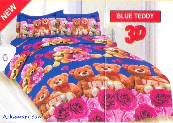jual sprei bonita motif karakter anak blue teddy
