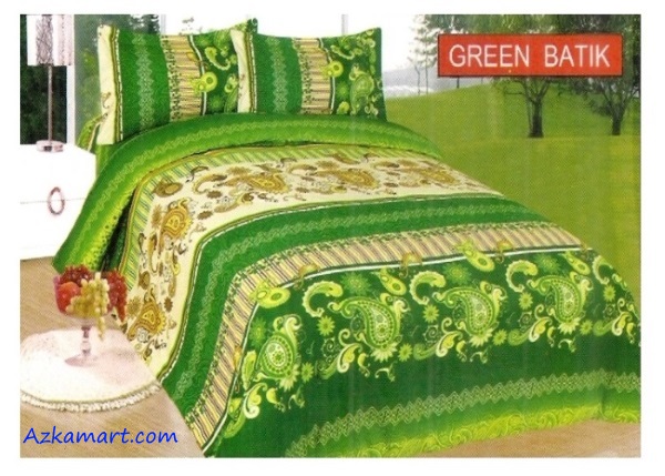 jual sprei bonita terbaru harga murah motif green batik